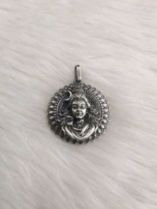 925 Black Oxidised Shiva Pendant Necklace With Hal