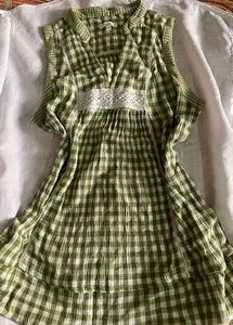 Bossini Green Checkered Top