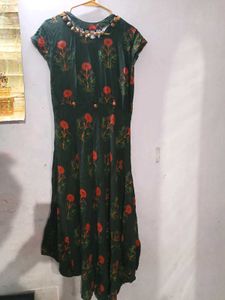 Green Floral Print Dress