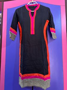 Melange Black Kurta