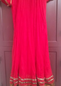 Red Net Anarkali Kurthi