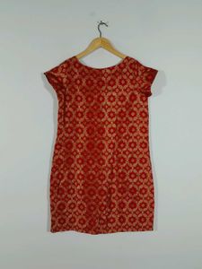 Red Brocade Design Kurta For Women&#39;s