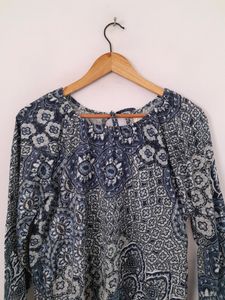 Blue Multi Color Printed Top (Women's)