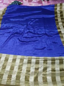 Blue crape saree