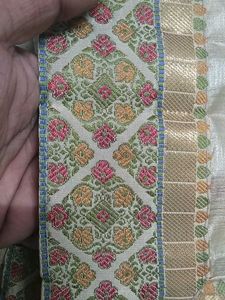 Elegant Cream &amp; Gold Saree