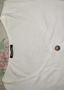 White Button-Down T-Shirt
