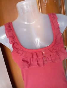 Ruffled Coral Tank Top