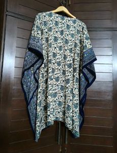 Women Beige Printed Embellished Kaftan Dress
