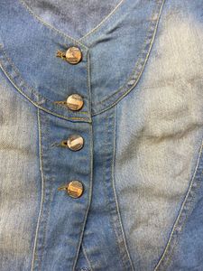 Cotton Denim Button Up Women Jacket