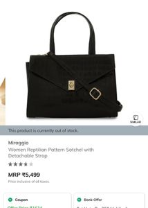 Women Reptilian Pattern Satchel with Detachable St