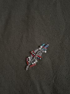 Beaded Detail Olive Green Sweatshirt
