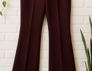 Burgundy Flared Trousers