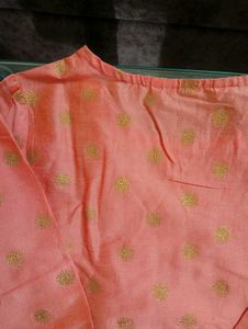 Peach Top with Gold Print