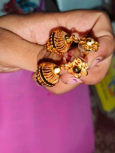 Golden Jhumka Earrings