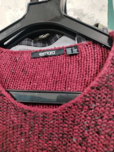 Burgundy Embellished Pullover