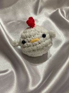 Cute Crochet Chicken Keychain Handmade 🐣