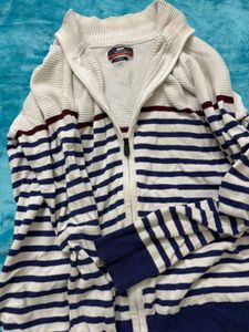 Striped Zip-Up Sweater + free gift