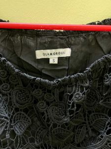 Black Lace Off-Shoulder Top