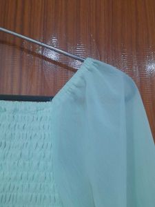 Mint off shoulder top