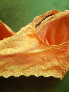 Peach Lace Bra N Panty Set.