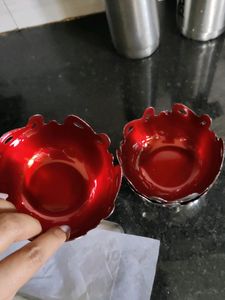 Steel Bowls With Rectangle Tray