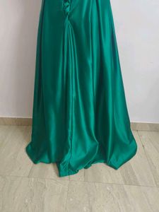 Emerald Green Satin Gown