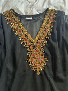 y2k Black mesh kurti with handwork