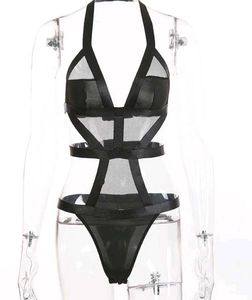 Black Mesh sexy bodysuit