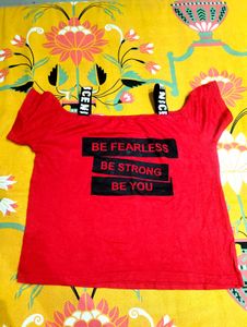 Red &#34;Be Fearless&#34; Graphic Tee