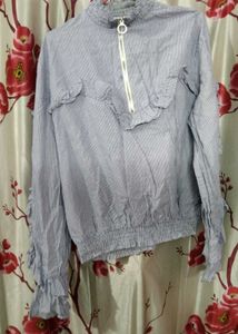 Striped Ruffle Top