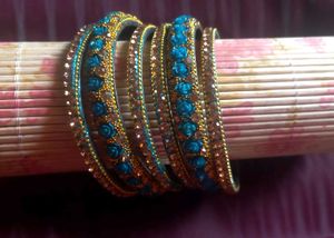 Sky Blue Rose Bangles 💙🌹(Set Of 6 )