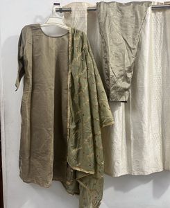 Elegant greyish golden Kurta Set