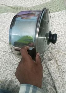 Steel Bhagwana With Glass
