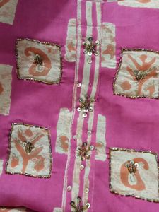 New Cotton Kurti Set. Actual color, close up pic