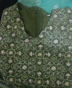 Olive Green Tiered Dress