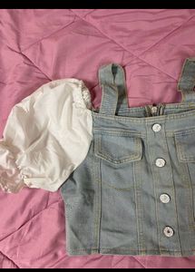 White Denim Top