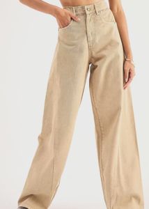 Beige Straight Fit Jeans