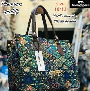 SABYASACHI PU Leather Tote Bag