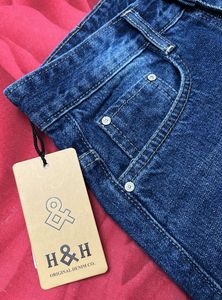 Dark Blue High Waist Mom Fit Denim