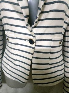 Zara Y2K Striped Blazer 💙 🤍