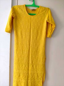 Mustard Yellow Straight Kurti
