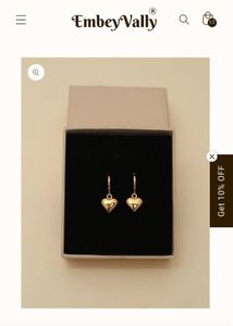 Gold Heart Drop Earrings