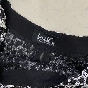 Black &amp; White Sequin Top