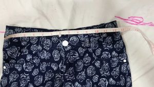 Floral Print Denim Jeans