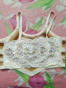 Heart Crochet Cropped Tank Top