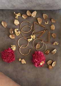 Combo Of 4 Golden Hoops Earrings