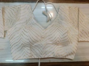 White Gottapatti Blouse