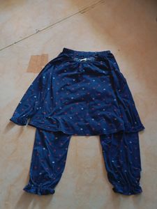 Navy Blue Printed Suit Sold