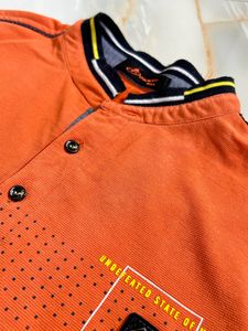 Slim Stretchable Men Tshirt (M) With Chinese Colla