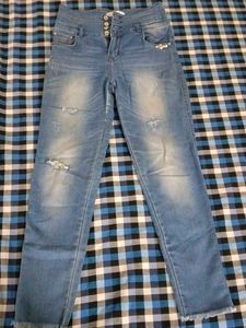 Branded Distressed Denim Jeans